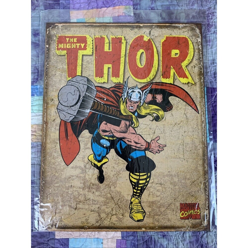 Marvel Comics The Mighty Thor Metal 12.5x16 Man Cave Bar Garage Decor
